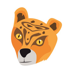wild leopard feline beast head
