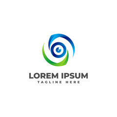 Solution CCTV with Abstract Letter S Logo Vector Icon Illustration