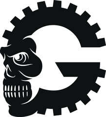 Gear Skull in the shape of letter G
