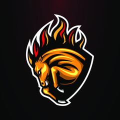 Mascot mustang horse head logo concept