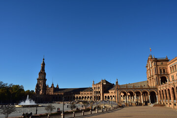 Naklejka premium Plaza de Espana in Seville, Spain