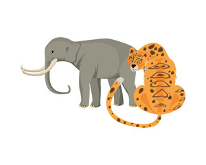 wild elephant animal nature icon