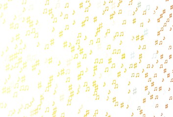 Light Orange vector backdrop with music notes.
