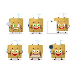 Cartoon character of sling bag school with various chef emoticons