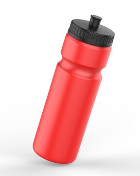 Sport blank sipper bottles for water isolated on white background for mock up and template design. 3d render illustration.