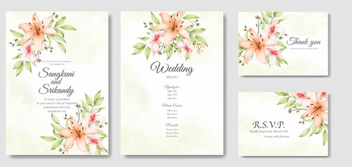 Elegant floral wedding invitation card