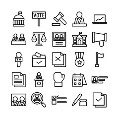 President icon set vector line for website, mobile app, presentation, social media. Suitable for user interface and user experience.