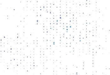 Light BLUE vector background with Digit symbols.