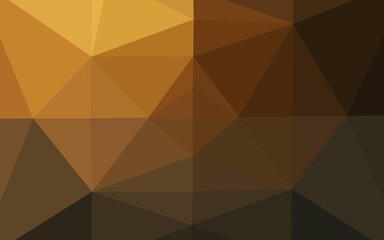 Dark Yellow, Orange vector abstract mosaic backdrop. Colorful illustration in abstract style with gradient. The best triangular design for your business.