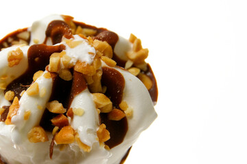 Vanilla ice cream on white background