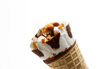 Vanilla ice cream on white background