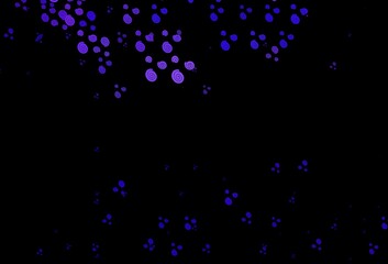 Dark Purple vector background with curved circles.