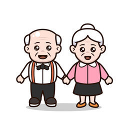 A couple of cute grandparent character design illustration
