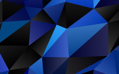 Dark BLUE vector polygonal pattern. A sample with polygonal shapes. Elegant pattern for a brand book.