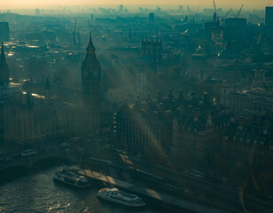 aerial view of the London town