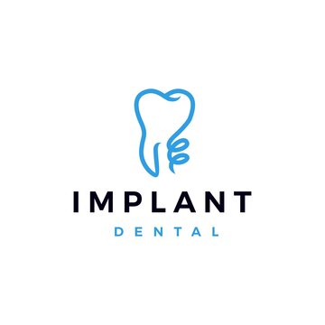 implant dental logo vector icon illustration