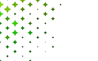 Light Green vector cover with small and big stars. Decorative shining illustration with stars on abstract template. The template can be used as a background.