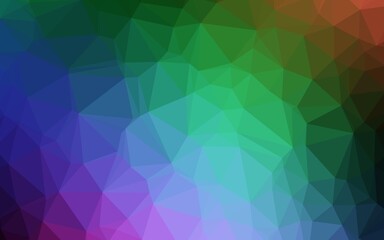 Dark Multicolor, Rainbow vector shining triangular background. Shining illustration, which consist of triangles. Polygonal design for your web site.