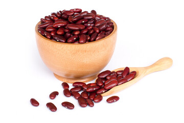 red kidney beans in a bowl isolated on white.