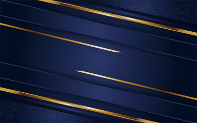 Abstract dark navy blue background with golden lines