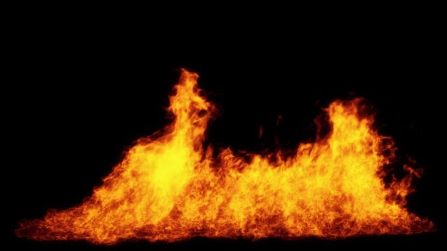 fire on a black background