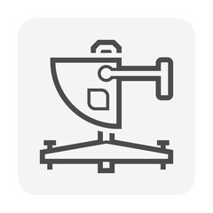 Wood floor testing tool or slip resistance tool vector icon design.