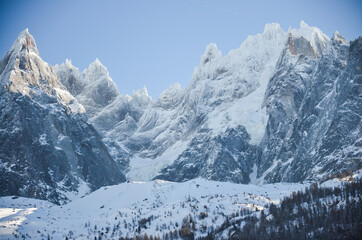 snow covered mountains in french alps © Wendy