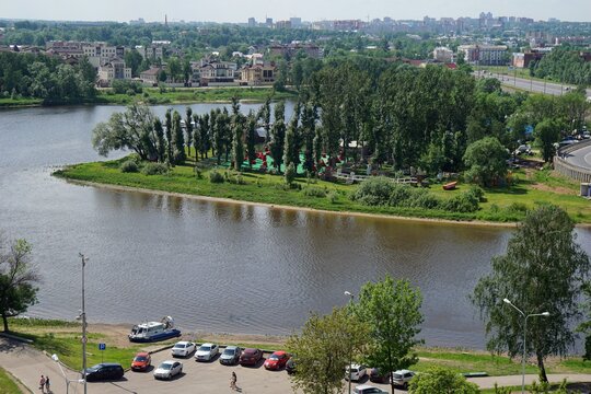 View of the city of Yaroslavl in the summer. Panorama. View of the River Kotorosl