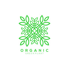 green leaf plant vector logo