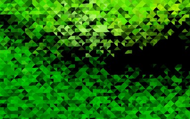 Obraz premium Dark Green vector cover in polygonal style. Abstract gradient illustration with triangles. Best design for your ad, poster, banner.