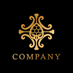 classy diamond with emblem logo creative concept