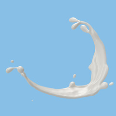 Milk splashes isolated on background