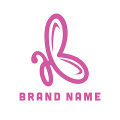 Fototapeta premium butterfly initial AB logo creative concept
