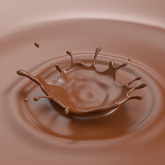 Chocolate Milk splash 3d realistic