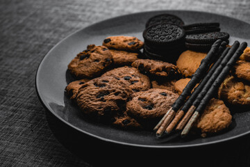 chocolate chip cookies on a plate