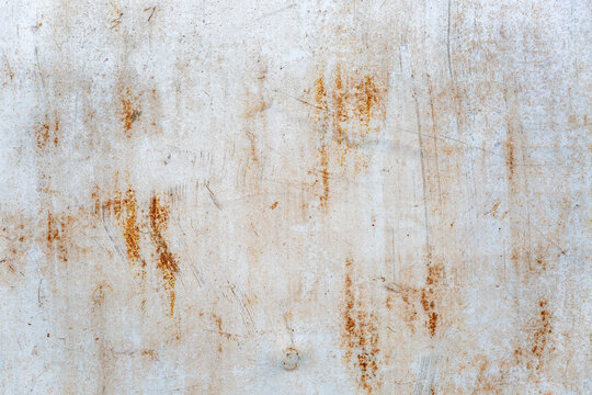 Rusty white sheet of iron. Backgrounds and textures. Space for text.