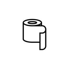 Toilet paper icon  in black line style icon, style isolated on white background