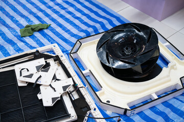 ceiling air conditioning part - Cleaning air conditioner.