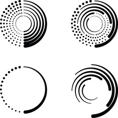 Lines in Circle Form . Spiral Vector Illustration .Technology round. Wave Logo . Design element . Abstract Geometric shape .