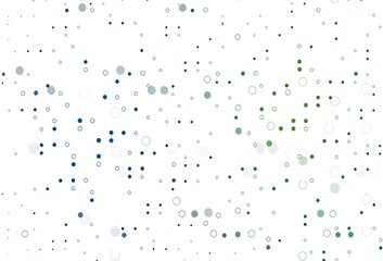 Light Blue, Green vector pattern with spheres.