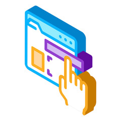 web site elements dragging icon vector. isometric web site elements dragging sign. color isolated symbol illustration