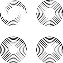 Lines in Circle Form . Spiral Vector Illustration .Technology round. Wave Logo . Design element . Abstract Geometric shape .