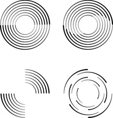 Lines in Circle Form . Spiral Vector Illustration .Technology round. Wave Logo . Design element . Abstract Geometric shape .