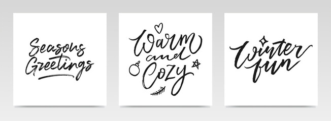 Christmas quotes letter typography set illustration.