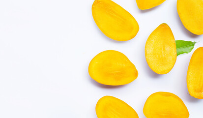 Tropical fruit, Mango  on white background.