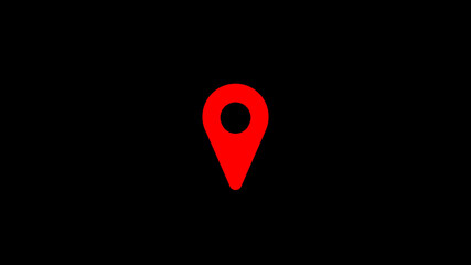 red map pointer on black background