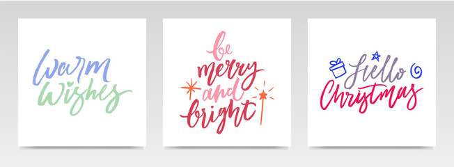 Christmas quotes letter typography set illustration.