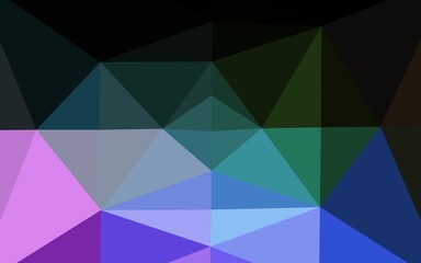 Fototapeta premium Dark Multicolor, Rainbow vector shining triangular background. Colorful illustration in Origami style with gradient. Template for a cell phone background.