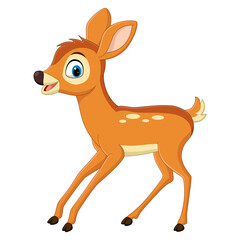 Cute baby deer cartoon isolated on white background