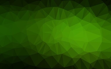 Obraz premium Dark Green vector polygon abstract layout. Creative illustration in halftone style with gradient. The best triangular design for your business.